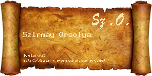 Szirmay Orsolya névjegykártya